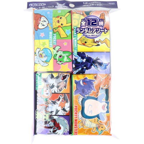 Flushable Printed Tissues, Pok?mon, 16 Sheets (8 Pairs) x 12 Rolls
