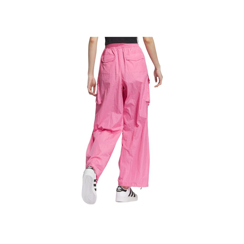 Adidas Originals Comfortable Solid Color Parachute Cargo Pants Women Pants Pink JD1126