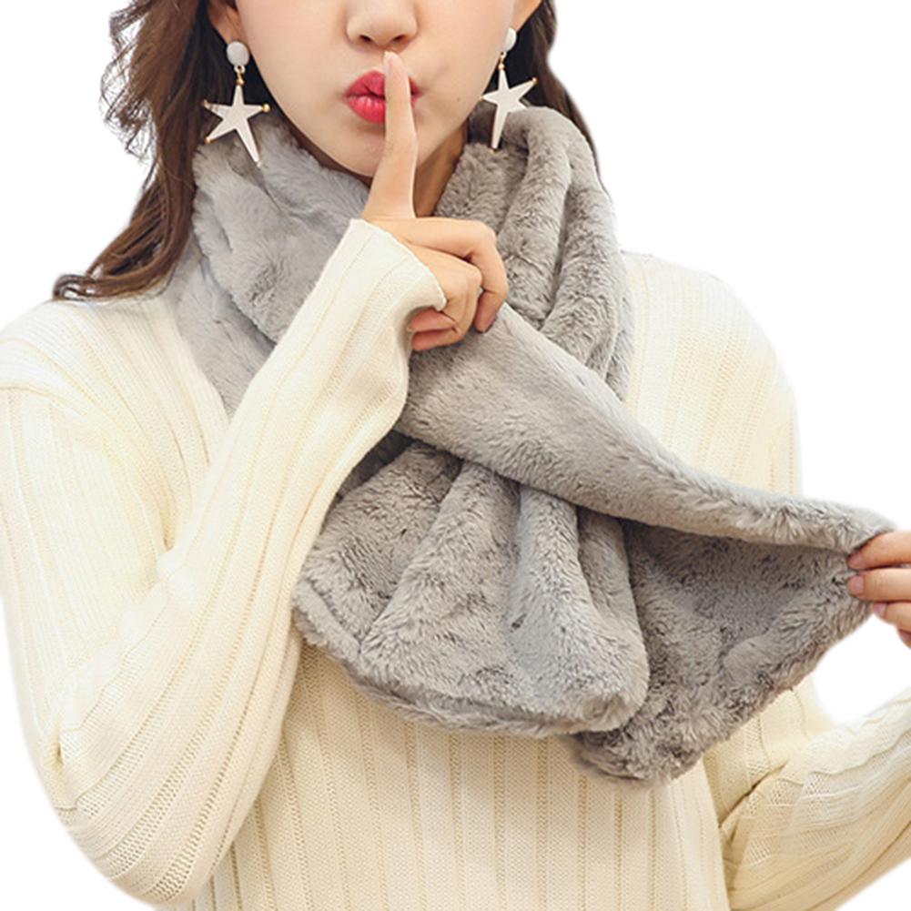 Fashionable Women Imitation Rabbit Hair Scarf Warming Thicken Wool Shawl Scarves for Winter