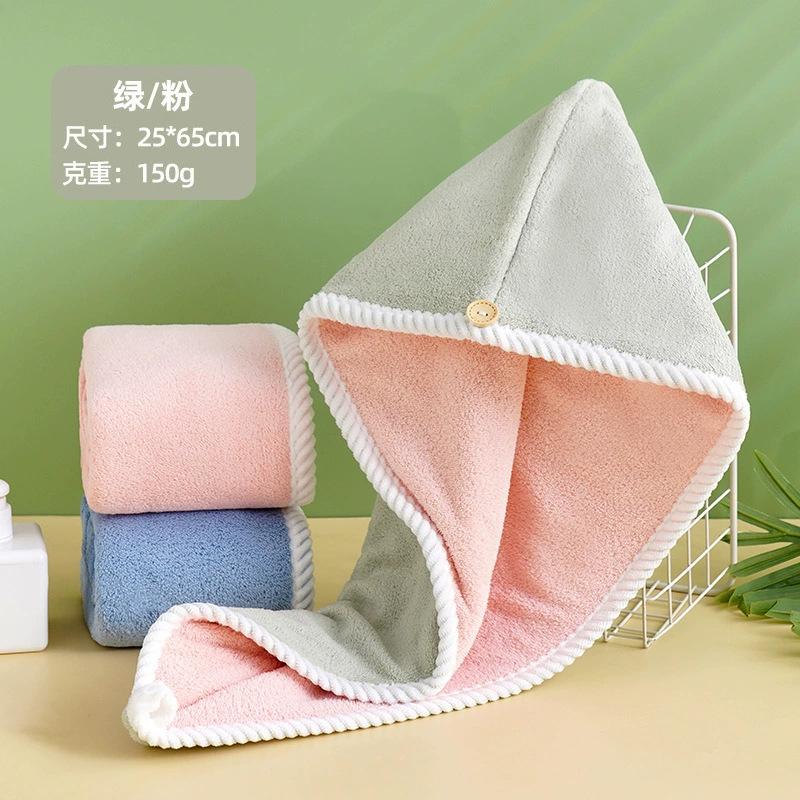 Суперабсорбирующая шапочка для душа из кораллового флиса, Быстросохнущая шапочка-полотенце для волос для женщин и девочек, Мягкая банная шапочка для мокрых волос 25x65cm&1pc