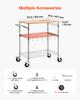 VEVOR Kitchen Utility Cart, 3 Tier Heavy Duty Adjustable Wire Storage Rack with Wood Tabletop and Handle Bar
