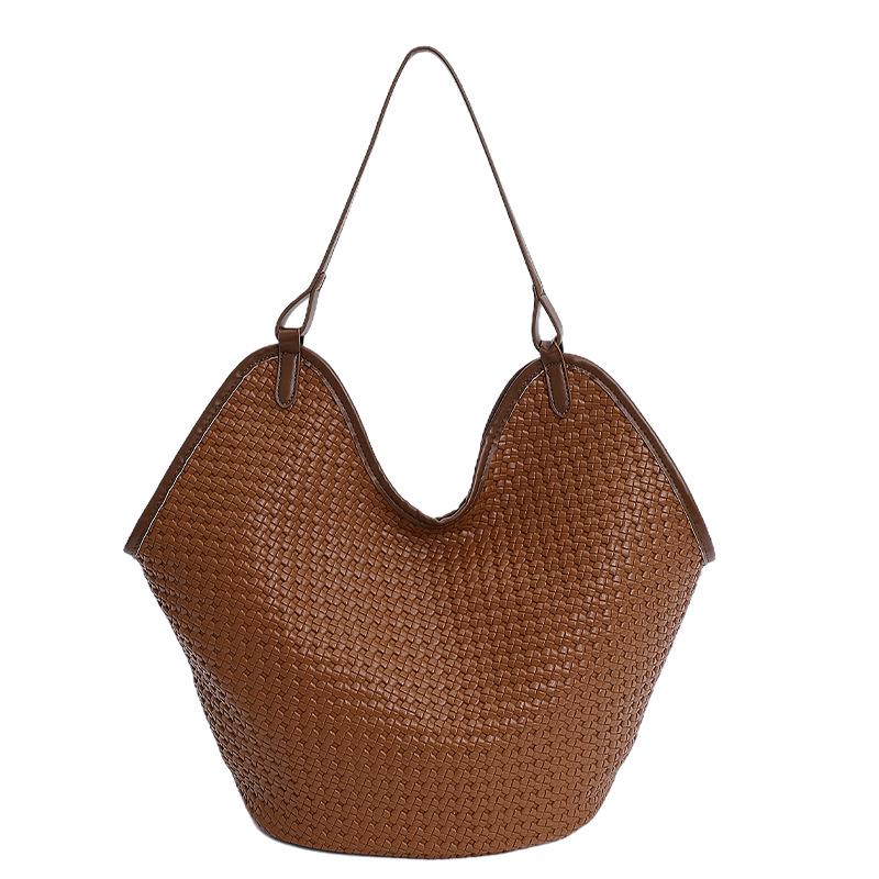 

2025 Autumn Women s Retro Large Capacity Tote Bag - Versatile, Fashionable Shoulder & Handheld Style коричневий