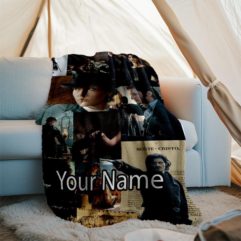 Custom Name The Count of Monte Cristo Theme Printed Blanket - Perfect for Couch, Bed, Travel & Outdoor Use | Machine Washable, Cozy & Durable.