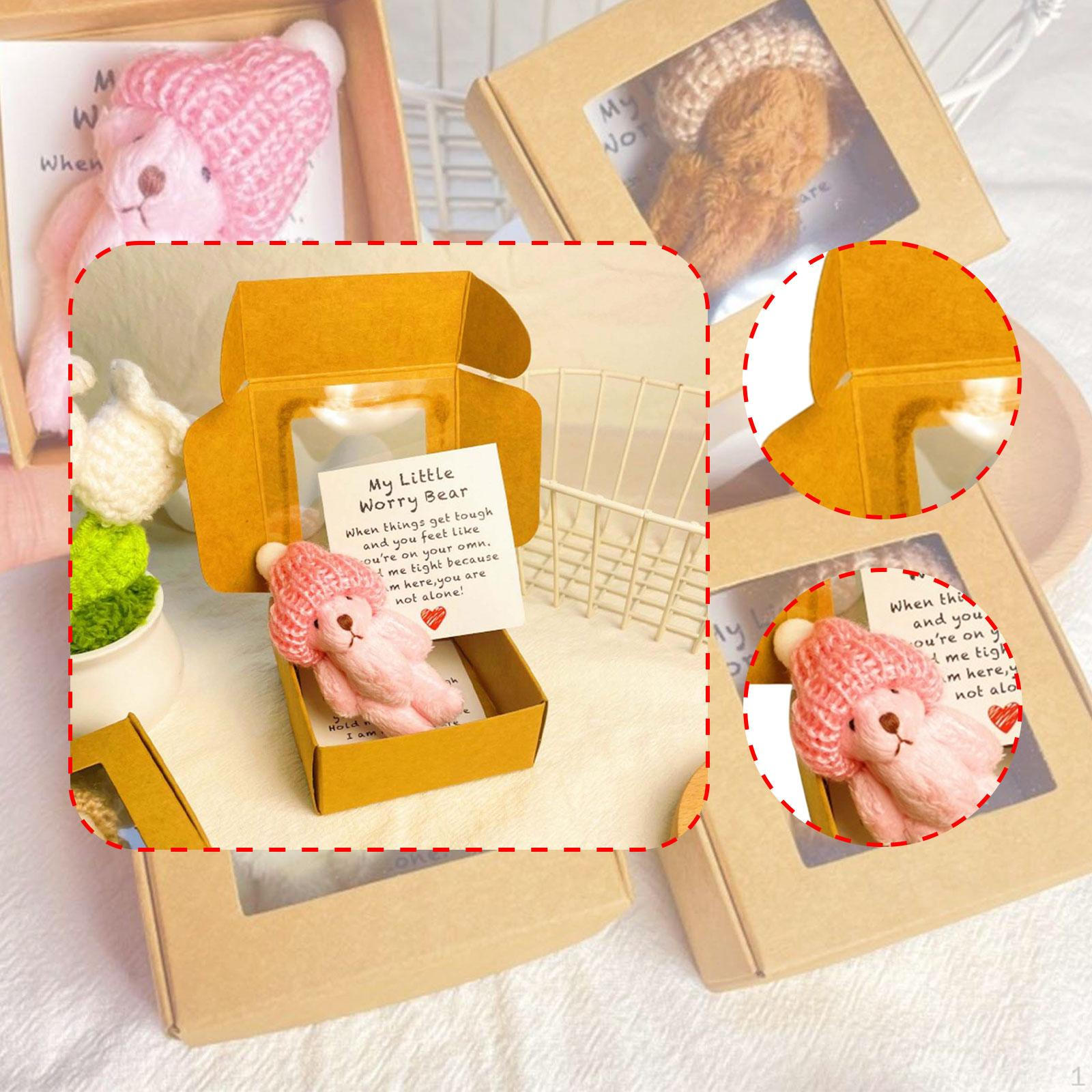 

Small Bear with Inspirational Card, Mini Toy for Gifting розовый