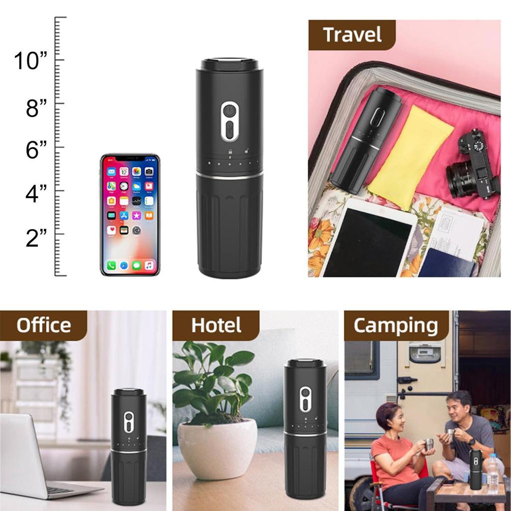Compact Electric Coffee Grinder & Brewer - Portable for Home & Travel