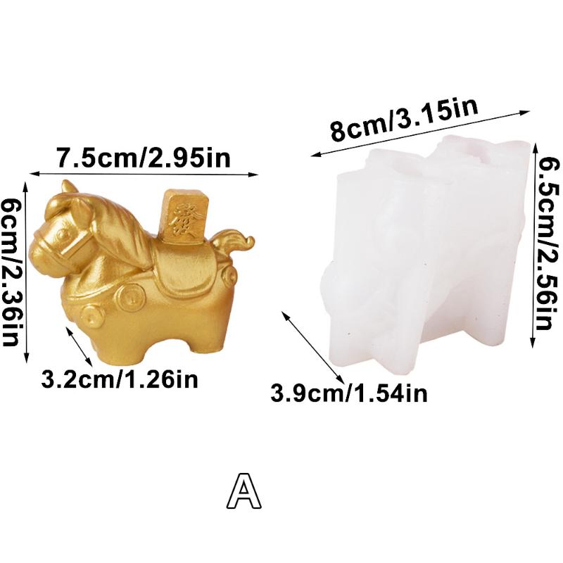 

Year Sycee Zodiac Horse Silicone Mold For Milk Pudding Custard Jelly Cake Decoration Baking Bakery Tool Chocolate Gypsum Can