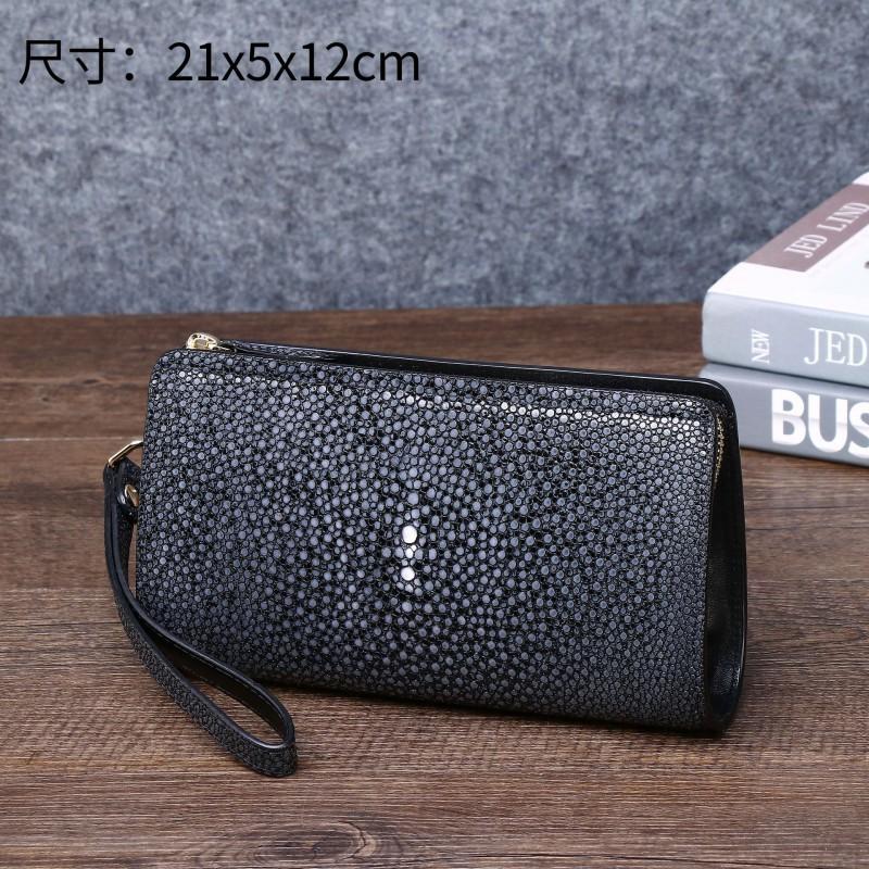 New Smooth Pearl Fish Pattern Handbag High End Suitable Men Women Wallet Multi Functional Phone Bag Trendy