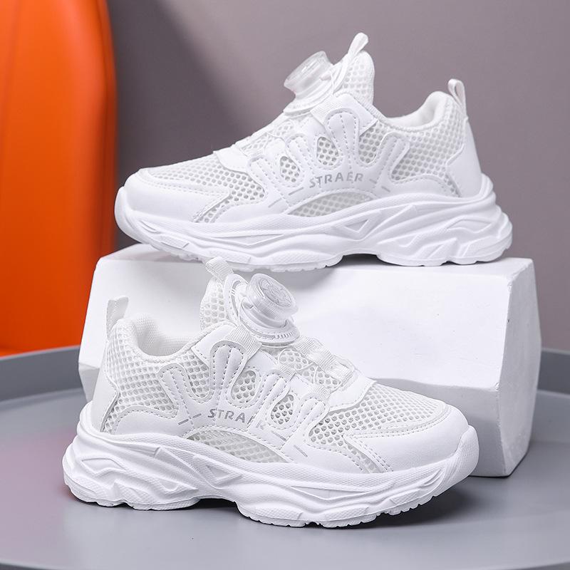 Primary school students little white shoes single net pair net shoes campus school physical education class pure white sports shoes boys and girls pe