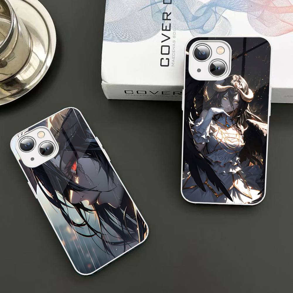 Cartoon Anime A-AlbedoS For IPhone 14 13 12 Mini 11 Pro XS Max X XR 14 Plus Tempered Glass Cover