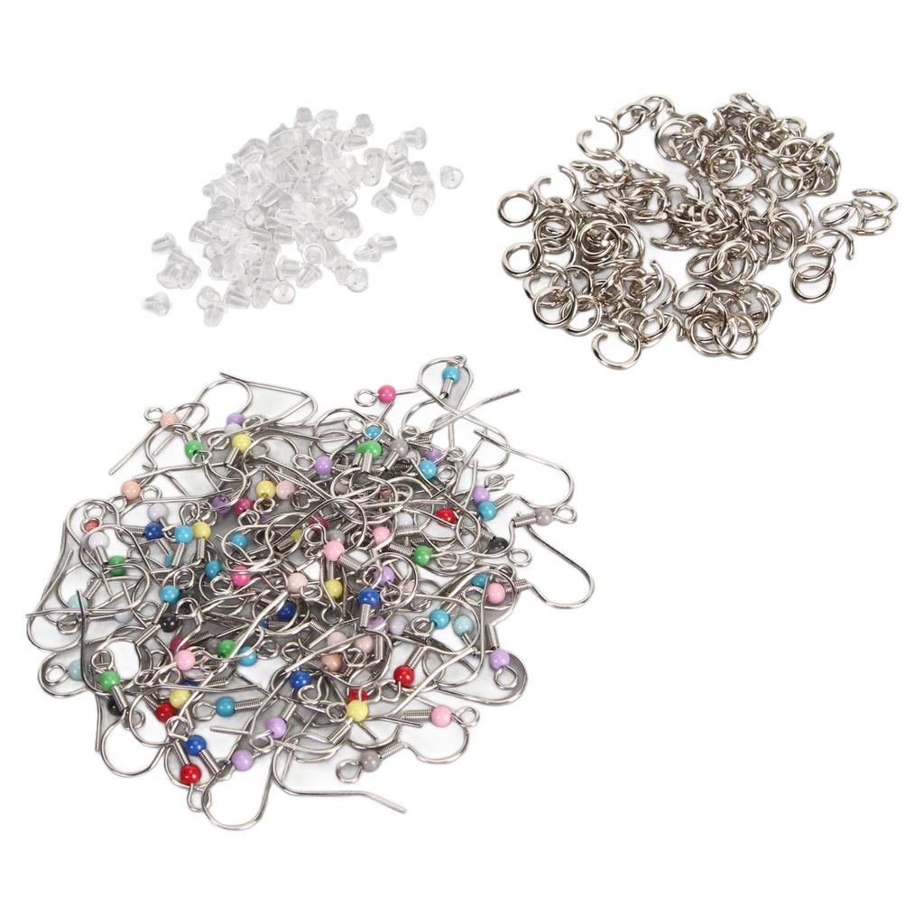 300 Stück Ohrhaken-Set Edelstahl Gemischte Farben Ohrhaken Set mit Biegeringen Ohrring