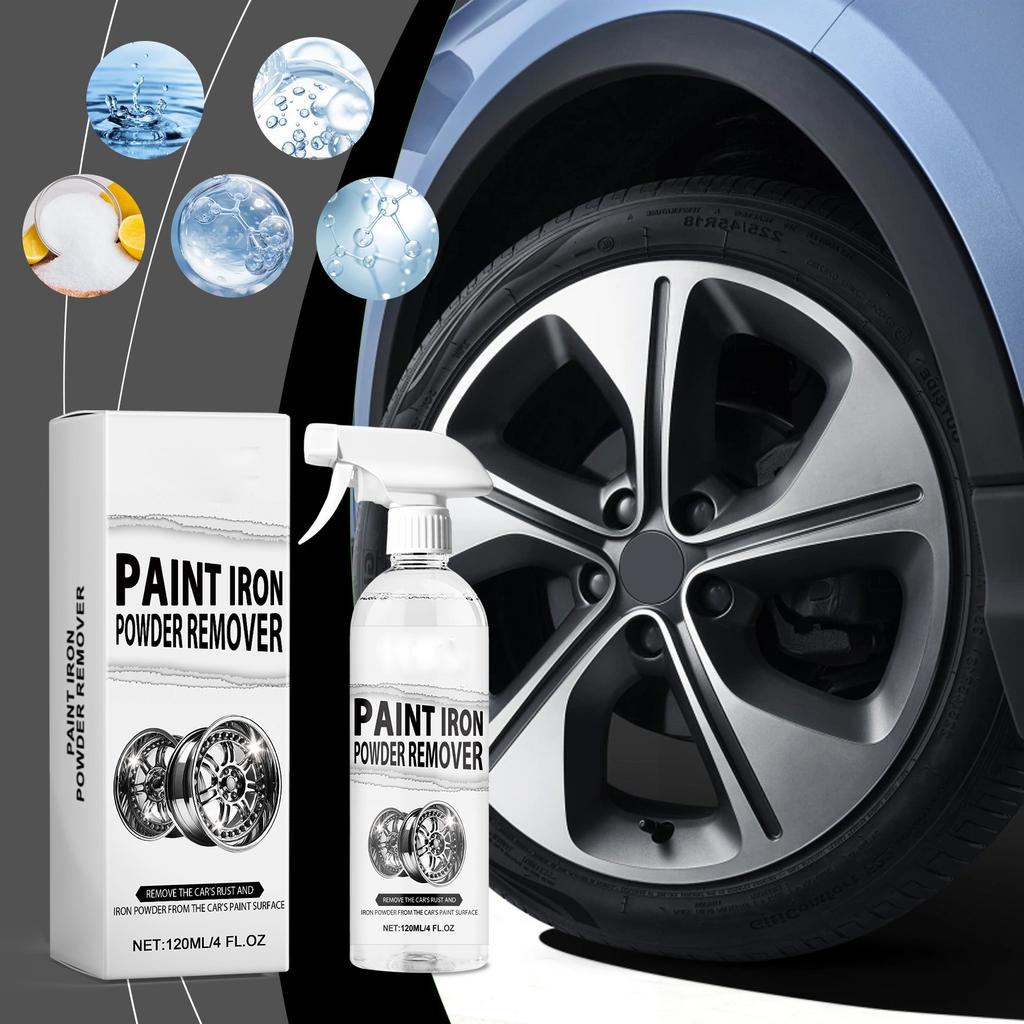 120ML Wheel Cleaner, Iron Removal Spray For Car Detailing, Cleans Iron Particles From Car Paint, Wheels, Motorcycles, RVs And Boats