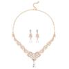 Bridal Necklace Earrings Set Wedding Jewelry Zircon Dress Accessories