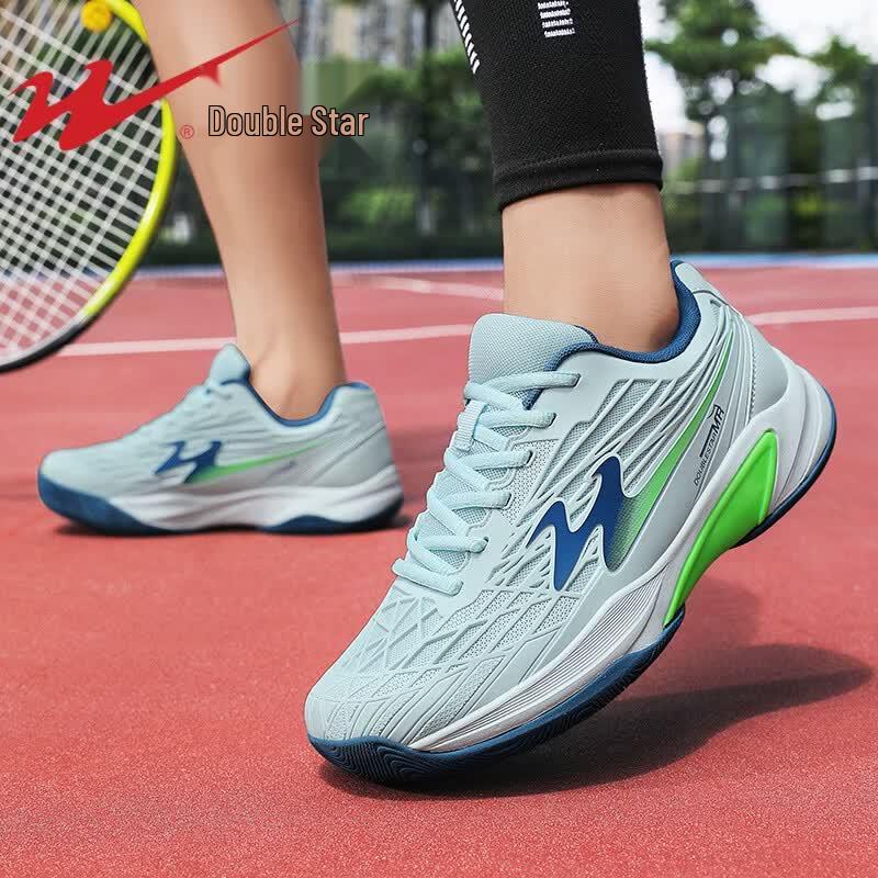 Shuangxing Unisex Mesh Breathable Tennis Badminton Training Shoes 44 светло-зеленый