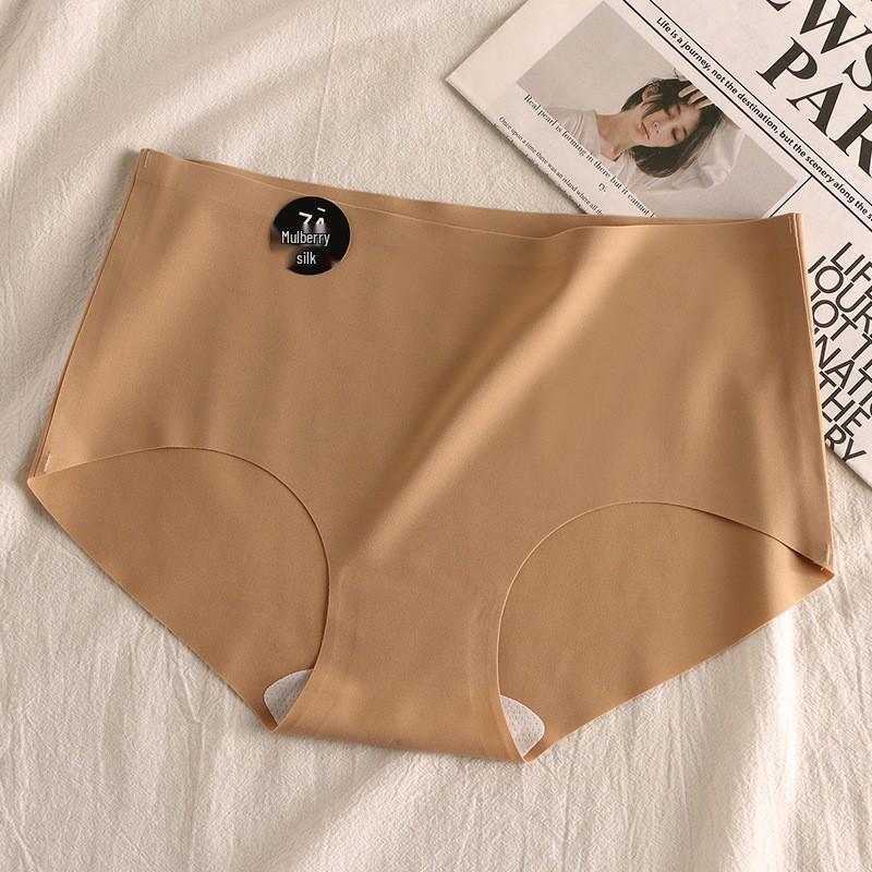 7A Nahtlose Damen Unterwäsche mit mittlerer Leibhöhe aus Maulbeerseide mit antibakteriellem Schritt für Teenager - Kein Verrutschen, Sport Yoga, Eis-Seide, Heißer Verkäufer