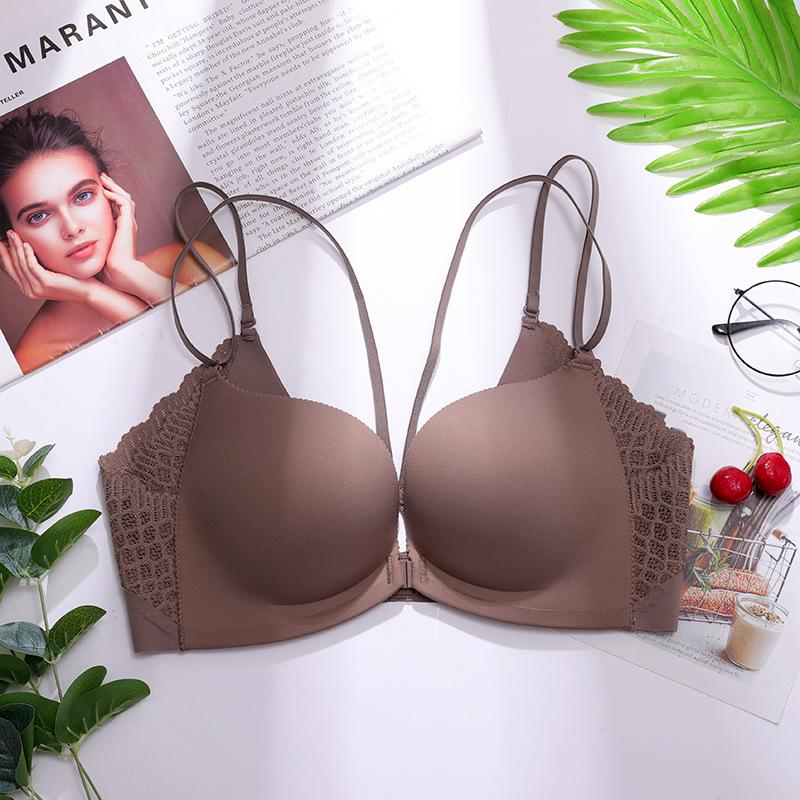 The New Seamless Steel-rimless Bra Is Comfortable To Gather and Close the Sub-breasts, Smooth-faced and Beautiful Back Underwear, Women's Medium 