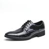 Men's Glossy Patent Leather Pointed Toe Dress Shoes, Size 48 - Perfect for Weddings and Formal Business Occasions
