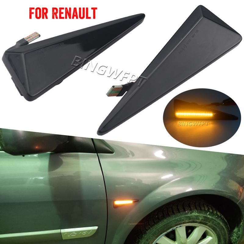 Car Light For Renault Megane MK2 Grand Scenic MK2 2003-2009 Dynamic LED Flashing Turn Signal Side Marker Lamp