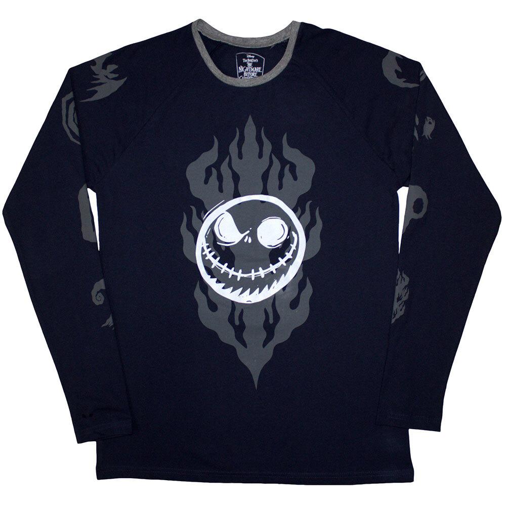 

The Nightmare Before Christmas Flaming Jack L/S Shirt Blue New Unisex T-Shirt XXXL