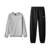 Li Ning Fleece Lined Crew Neck Pullover And Comfortable Long Pants Sweatshirt Set Men Tops AWDVH05-2+AKLVC99-1