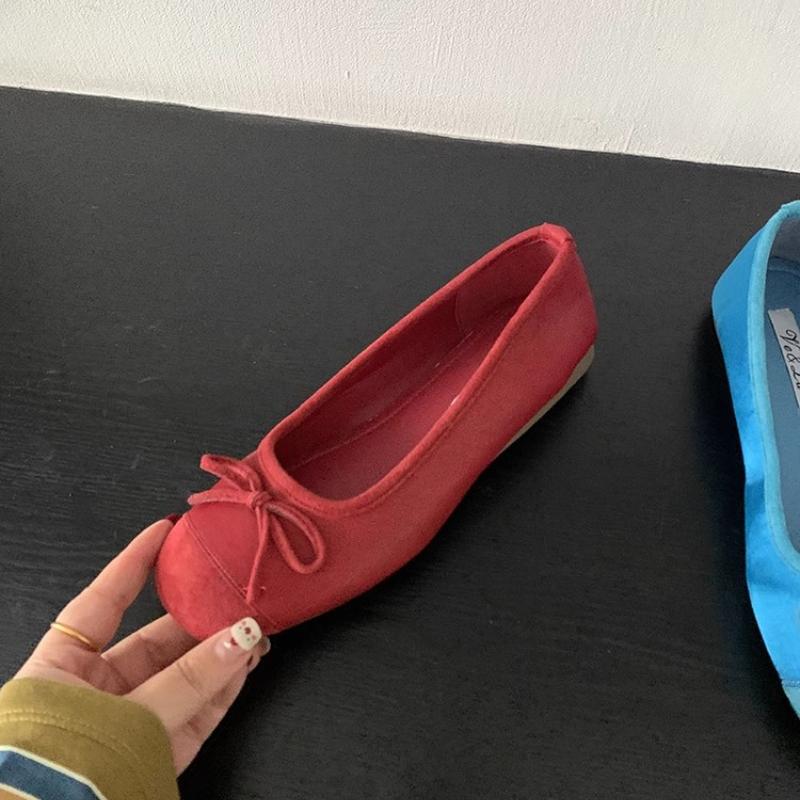 CNMR  Elegant Bow Knot Ballerina Woman Flat Round Toe Comfortable Comfortable Ladies Leather Loafers Single Shoes