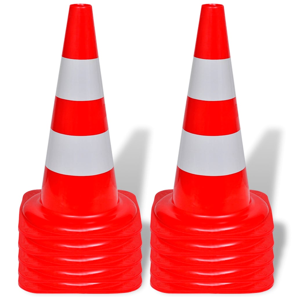 Red and White Reflective Traffic Cones 50 Cm