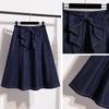 DIMANAF 2026 Summer Plus Size Women Skirts Elastic Waist Denim Blue Oversize Casual Lady Long Skirts Cotton Solid A-Line
