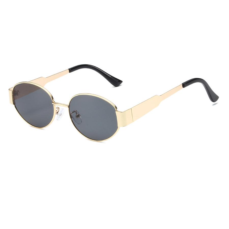 Vintage Oval Sunglasses New Stylish Metal Rim Outdoor Shades Trendy Fashion Luxury Brand Design Anti-UV Sun Glasses