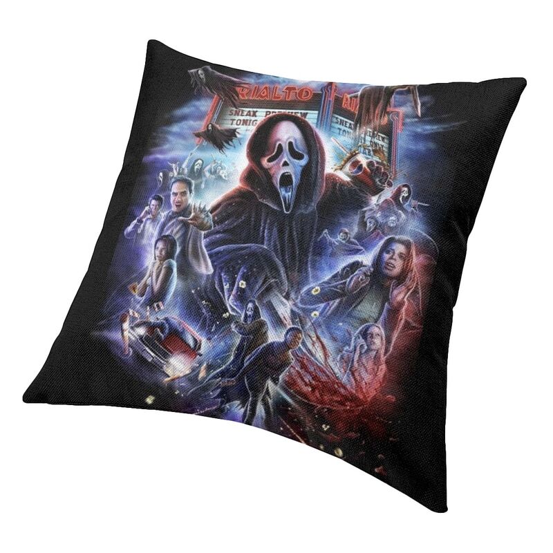 Capa de Almofada Halloween Ghost Killer Scream 40x40 cm Personagem de Filme de Terror Capa de Almofada Decorativa Capa de Almofada Dakimakura