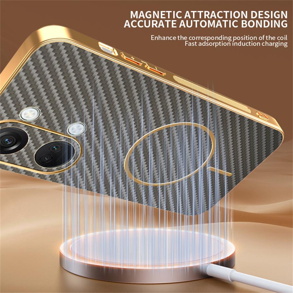 For OnePlus Ace 2V/Nord 3 5G Phone Case Carbon Fiber Textured Electroplated TPU Back Cover