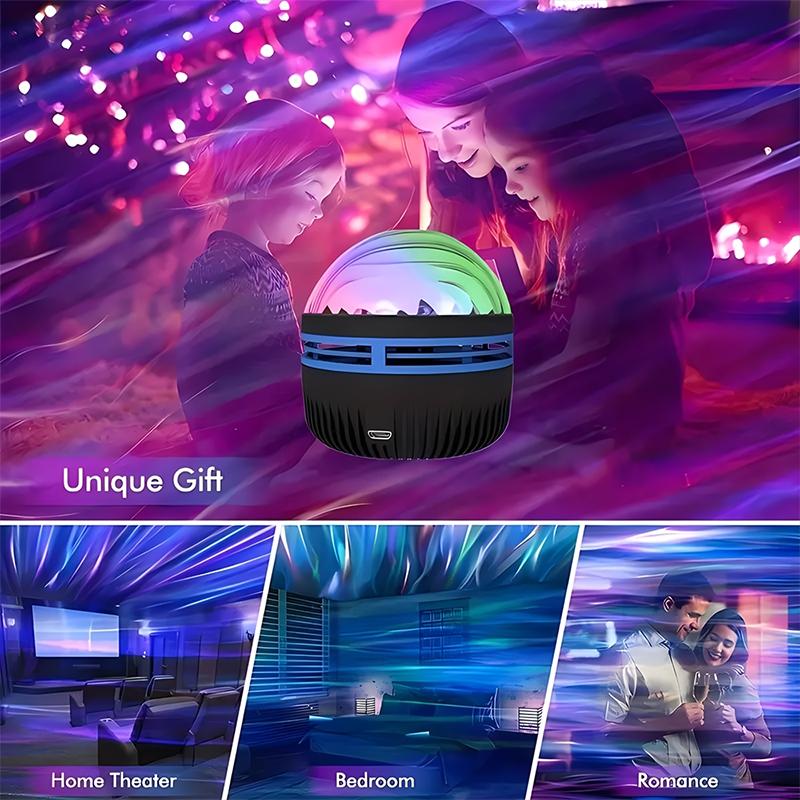Led Aurora Starry Projection Lamp Water Ripple Disco Light Romantic Atmosphere For All Seasons