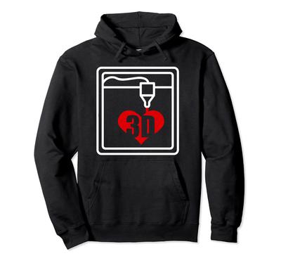 Love 3D Print Heart Filament 3D Printer Tech Gift Hoodie