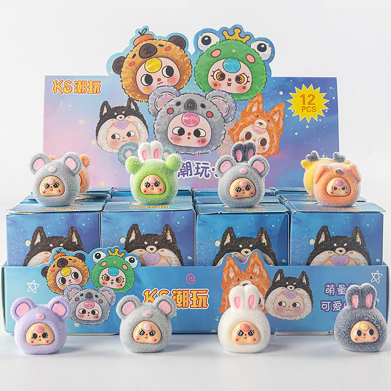 12 Pieces Coca- Key Rings/chains Cola Key Rings/chains Cloth Flocking Ornaments Children's Toys POP Key Rings/chains MART Tide Play Doll Blind Bag