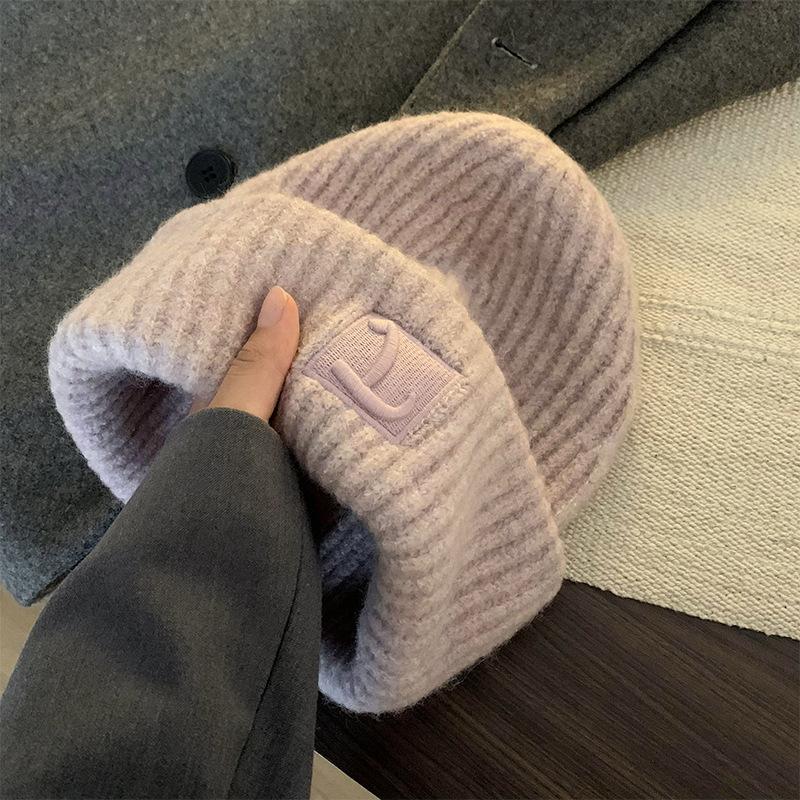 Hat Women's Winter Wool Hat Loose Ear Protectors Stacking Hat Warm Versatile Knitted Hat Student Baotou Cold Hat