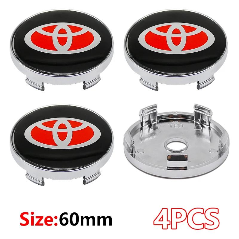 4 Stück 60mm Für Autoemblem Radnaben-Mittelkappe Abzeichen Abdeckungen Aufkleber Decals Styling Für Toyota Corolla RAV4 LEVIN Yaris C-HR Camry