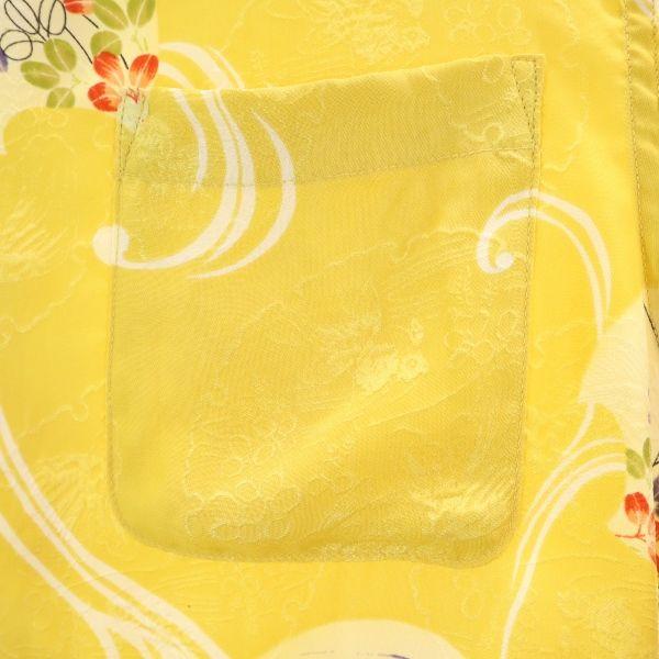 MAKANALEI Goldfish pattern Short sleeve Aloha shirt S Yellow Open collar Men's Used