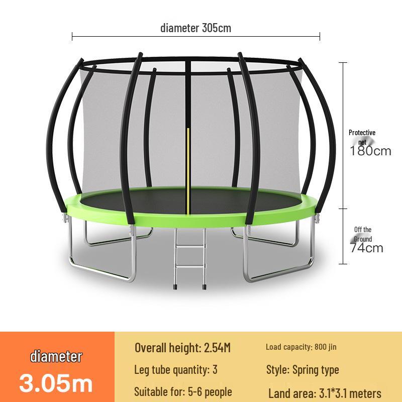 Indoor/Outdoor Kids Fitness Trampoline - Large Round Bouncing Bed for Home and Commercial Use