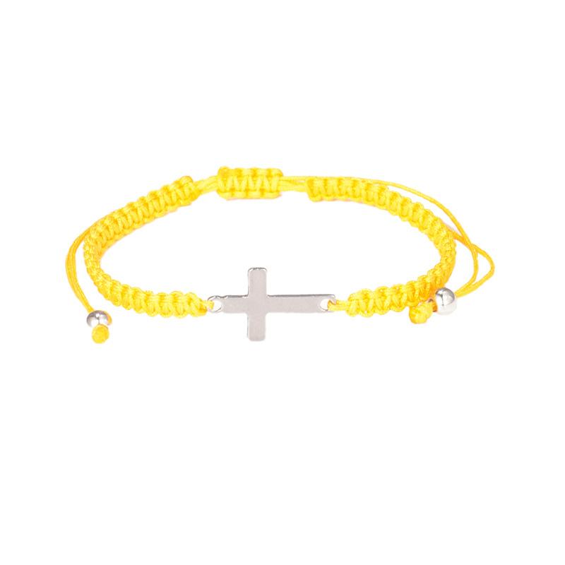 Handmade Woven Titanium and Steel Cross-shaped Bracelet Jewelry for Couples, Bracelet Cord