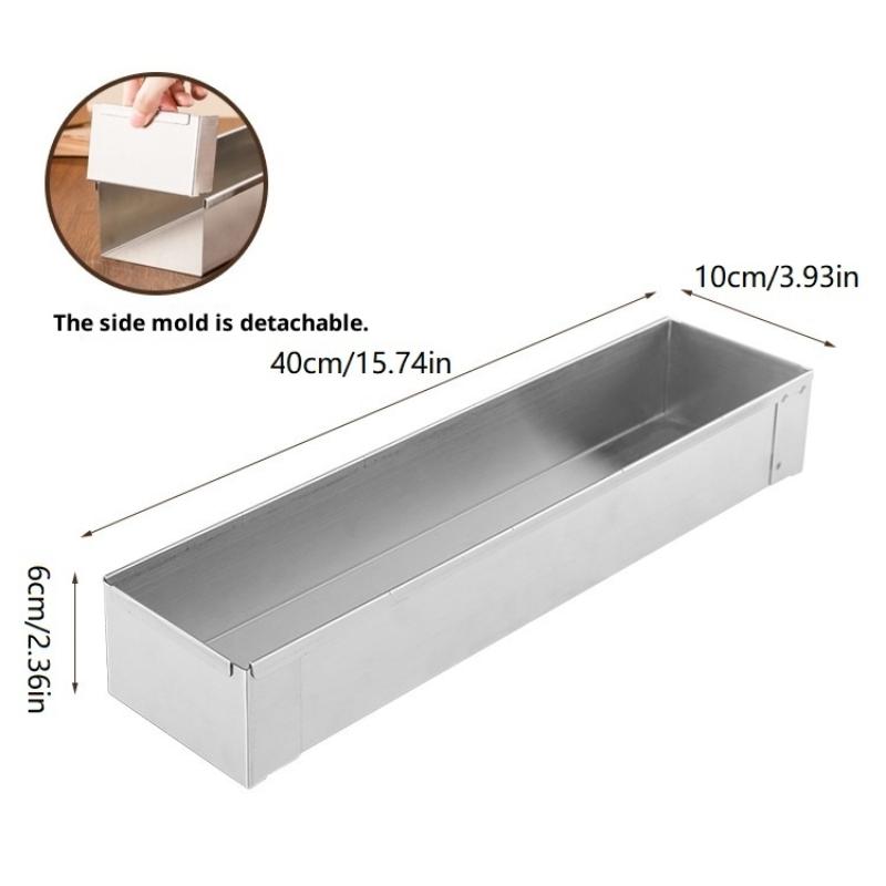 Non-Slip Stainless Steel Long Cake Mold Bakingtray Anti-Scratch Rectangular Tiramisu Cake Base Dly Kitchen Cooking Tool