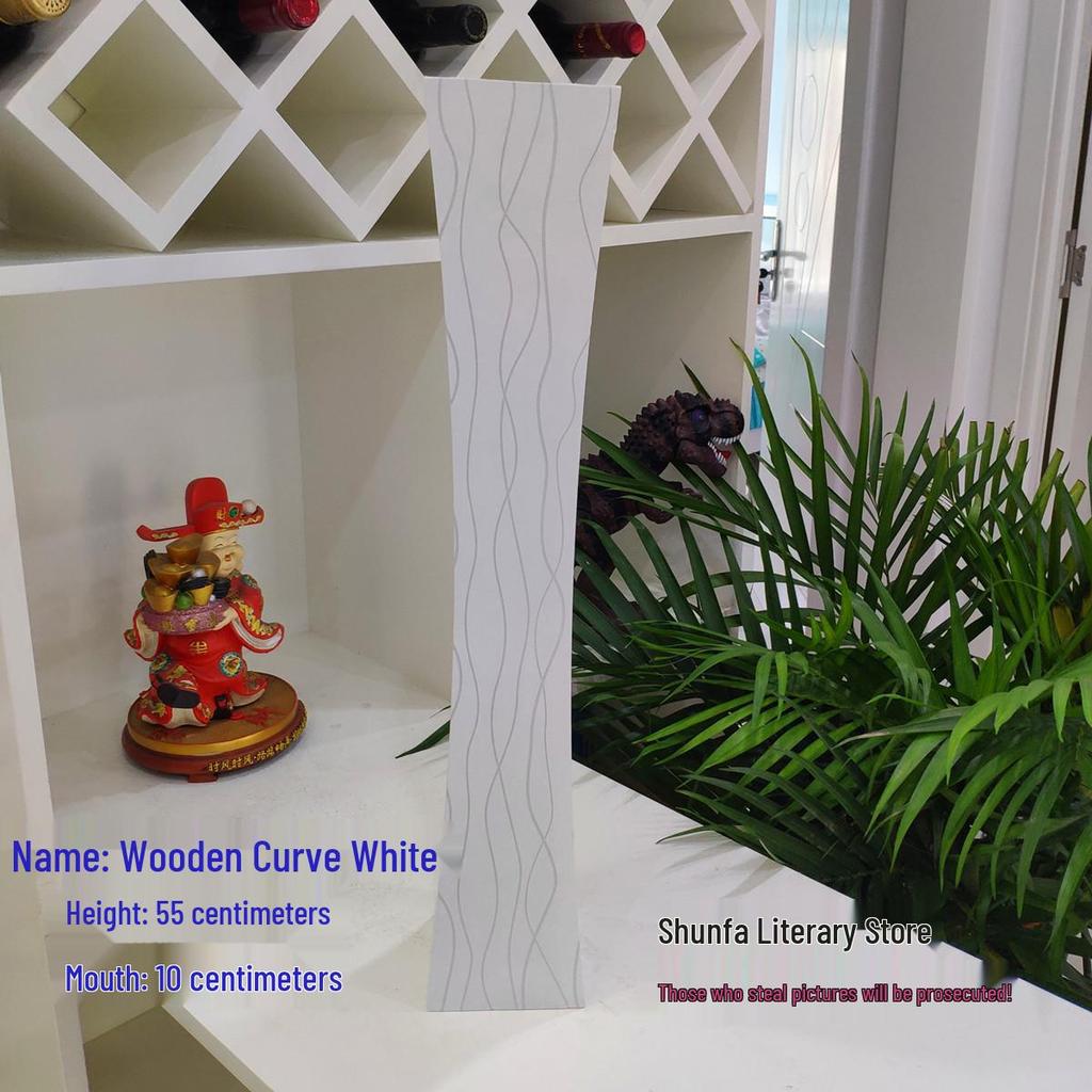 Nordic Large Resin Rattan Vase for Dried Flowers - Ceramic Look, Iron Art Floor Decoration.
