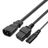 1ft IEC 320 C14 auf C7 + C19 Stromkabel, C14 Stecker auf C7 + C19 Buchse Y-Splitter AC-Konvertierungskabel für Drucker Scanner
