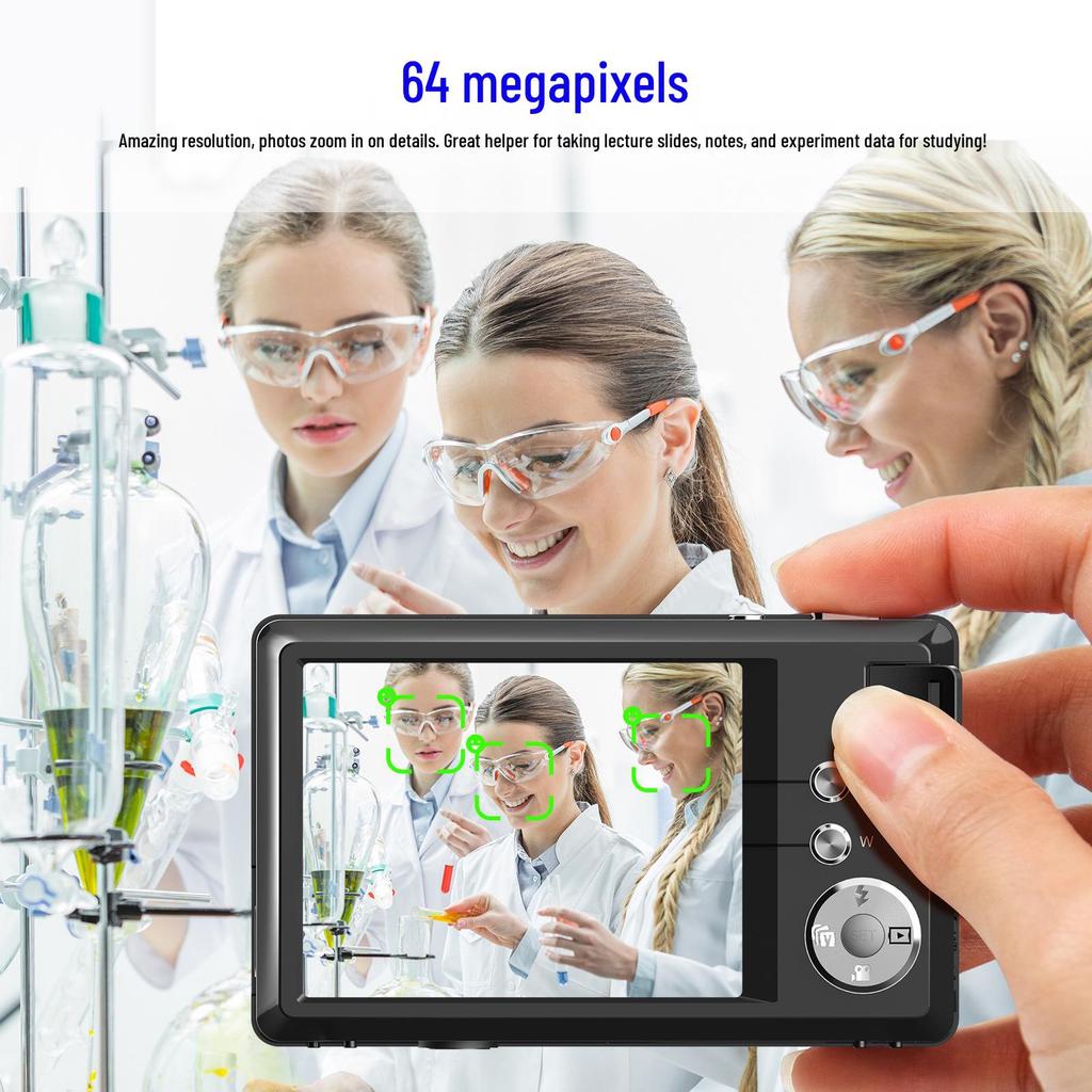 Цифрова камера 4K 64 МП із 16-кратним зумом для студентів початкового рівня з фото- та відеозйомки