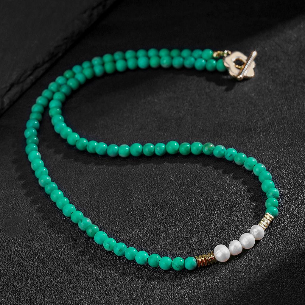 Natural stone pearl necklace, Xiaomi pearl collarbone chain, bead necklace, Bohemian style jewelry