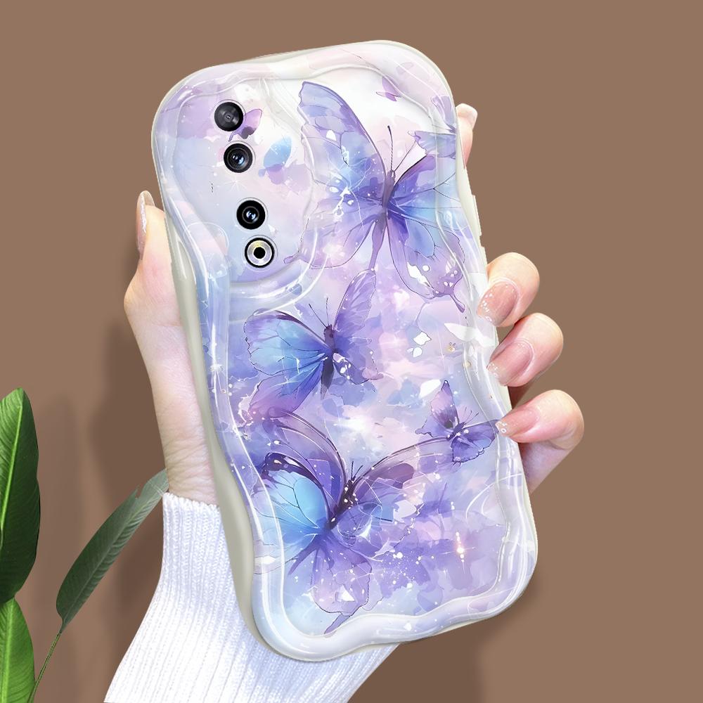 

Милый мультяшный узор, кремовая текстура, мягкий силиконовый чехол с волнистыми краями, чехол для телефона для Huawei Honor Infinix Tecno iPhone Tecno Spark Go 2024 белый