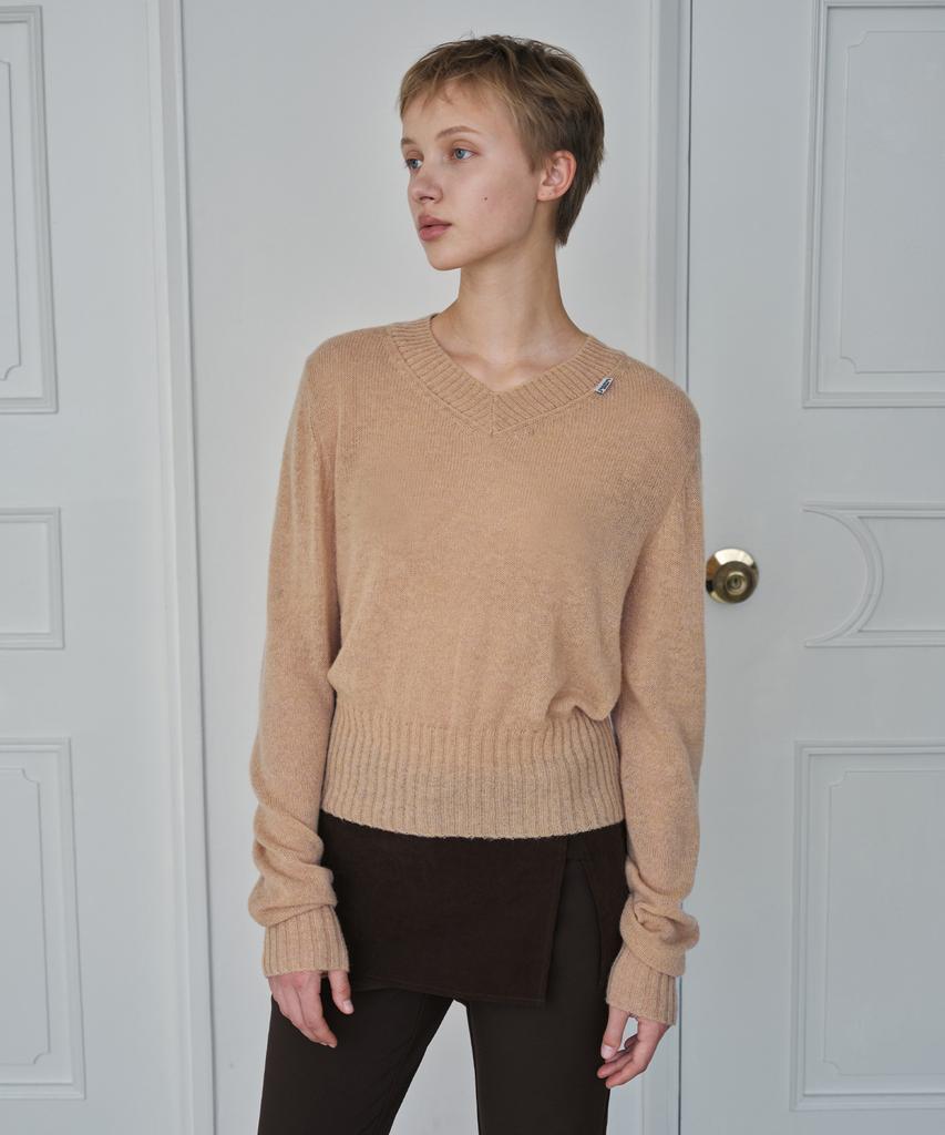 Simeteuligpeosenteu Baby Logo Knit Top / Peach Beige