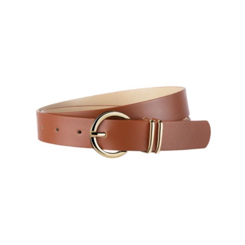 

Women Belt Stylish Metal Buckle Belts Minimalist Dress Short Skirt Slimming Waist Belt PU Leather Jeans Waistband Decoration