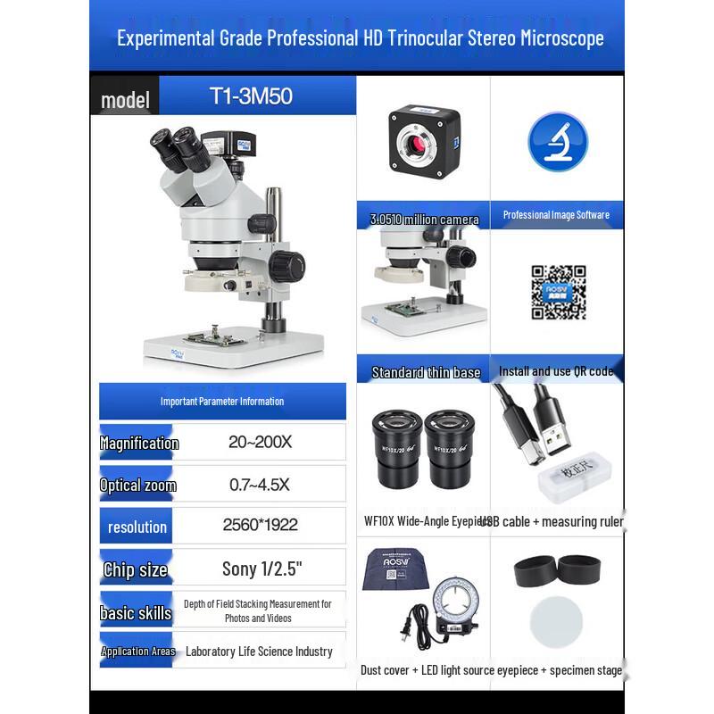AOSVI Digital Trinocular Stereo Microscope