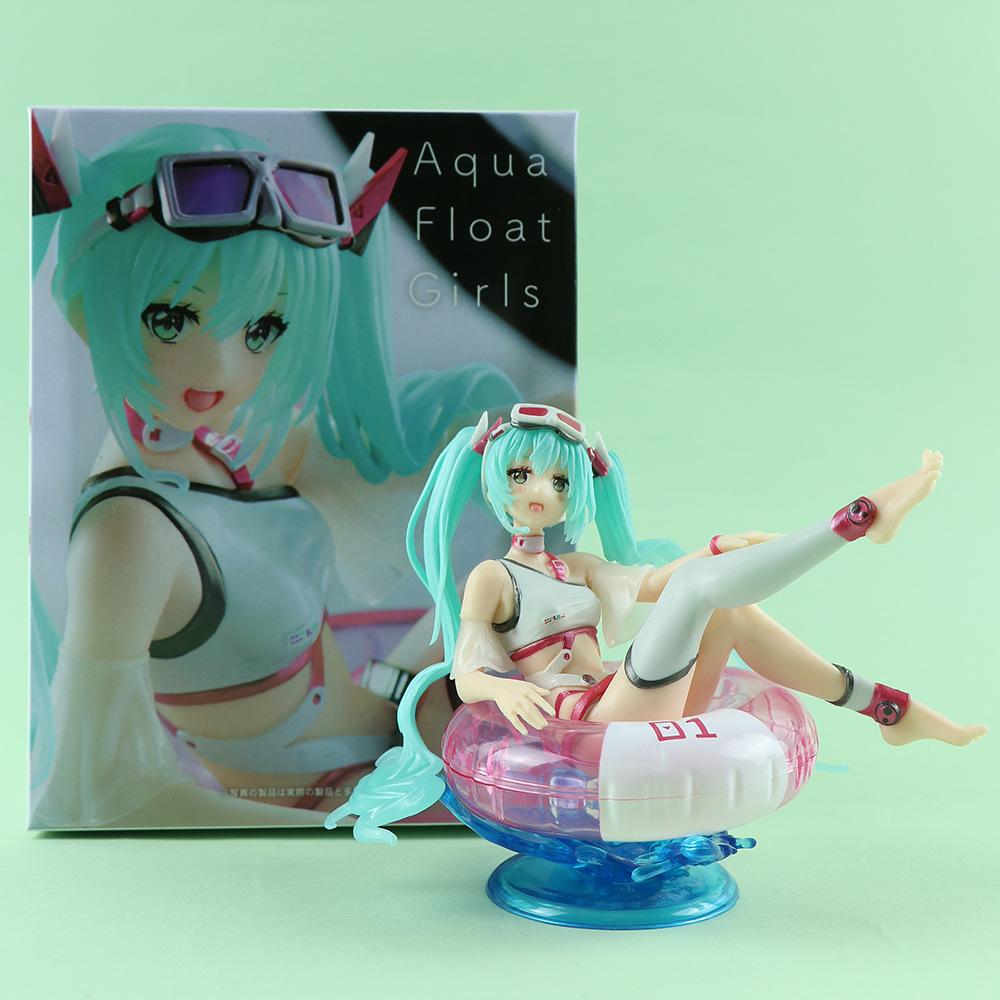 New Anime Hatsune Miku Action Figures Summer Bikini swim ring sweet girl PVC Action Figures Model Collecting Desktop Decor Toys