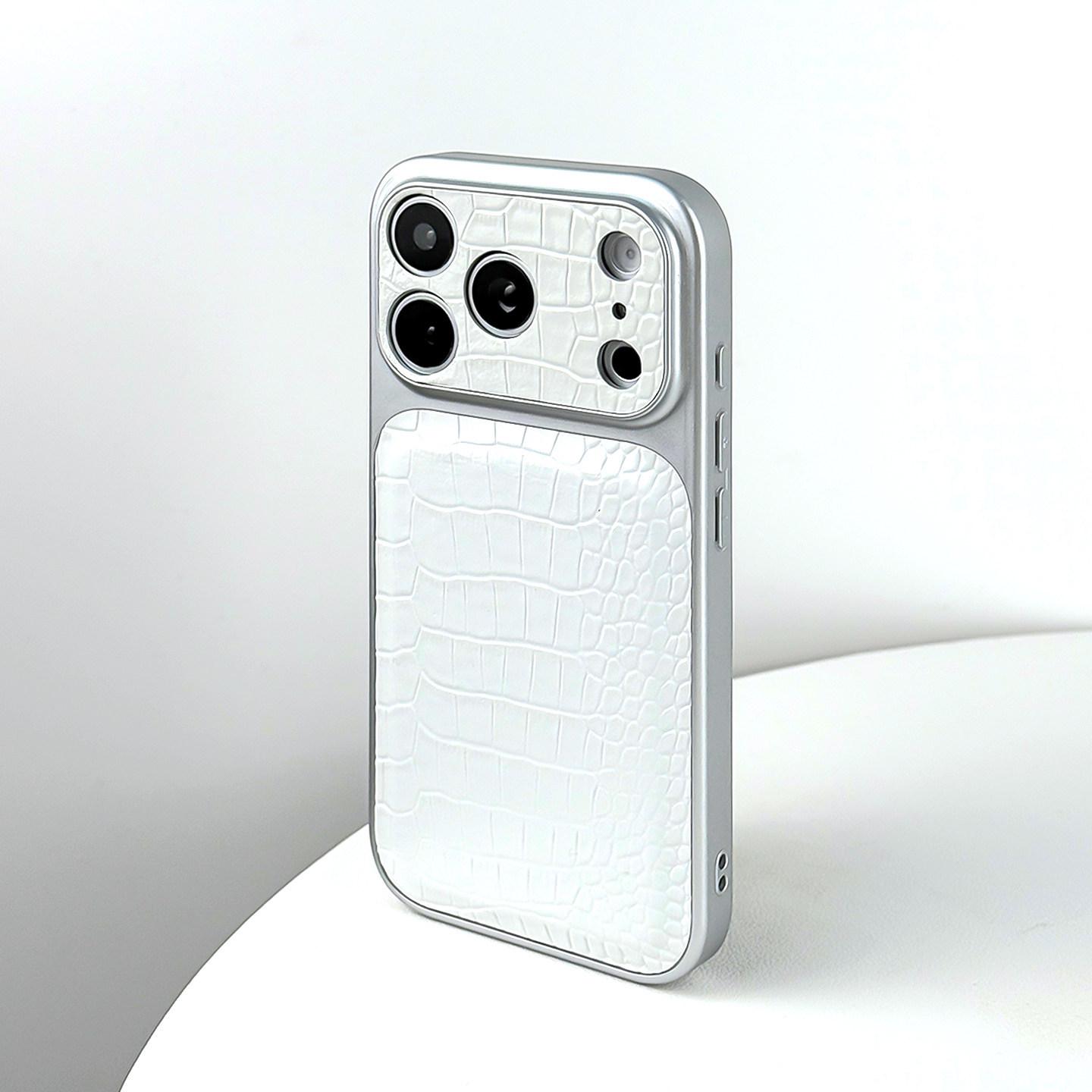 

iPhone 17 Pro Max Crocodile Leather Case with Instant Change Feature, Precision Fit for Apple 16, Protective Cover iPhone 13