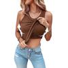 Women S Round Neck Solid Color Tank Top With Built In Bra For Summer