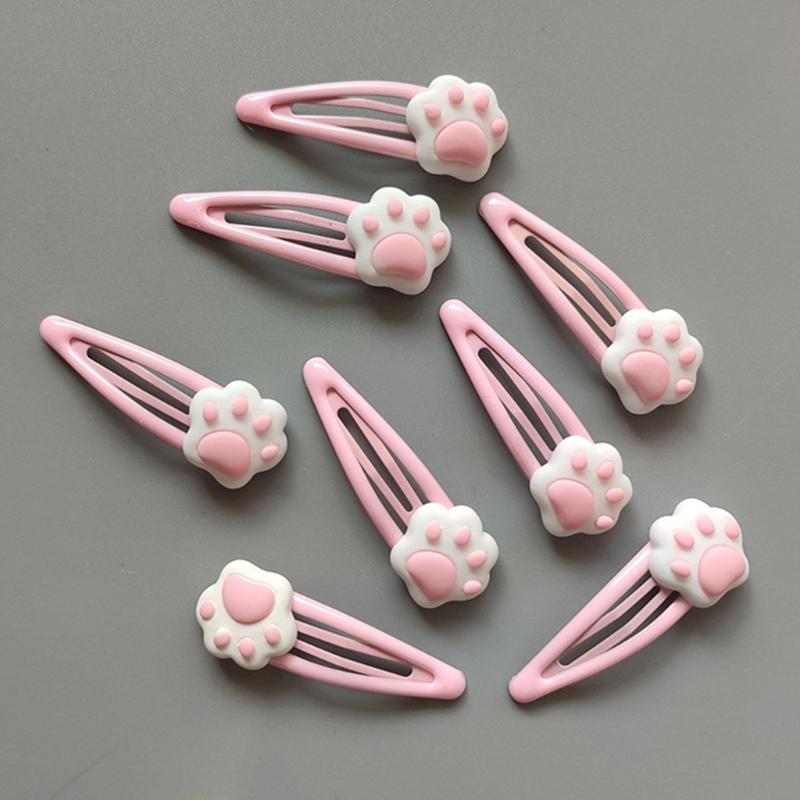 1 Pcs Red Pink Y2K Cartoon Cat Paw Hair Clip Headwear Travel Hairpins Headdress Hairclip
